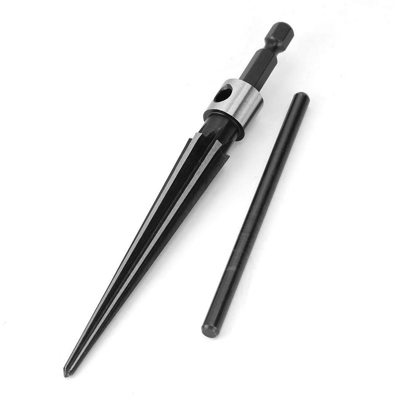 Thincol T Handle Tapered Reamer Tool 3-13mm(1/8-1/2 ), 6 Fluted Chamfer Bridge Pin Hole Handheld Chaser, 45# Steel 1/4" Hex Shank Durable for Chamfering Taper Holes Countersink Latches Guitar - Image 1